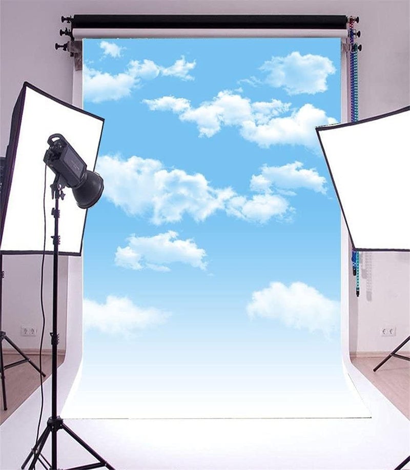 AOFOTO 4x6ft Blue Sky Backdrops White Clouds Photography Background Photo Studio Props Fall Party Decoration Summer Baby Infant Kid Newborn Toddler Girl Boy Adult Artistic Portrait Vinyl Wallpaper - Image 4